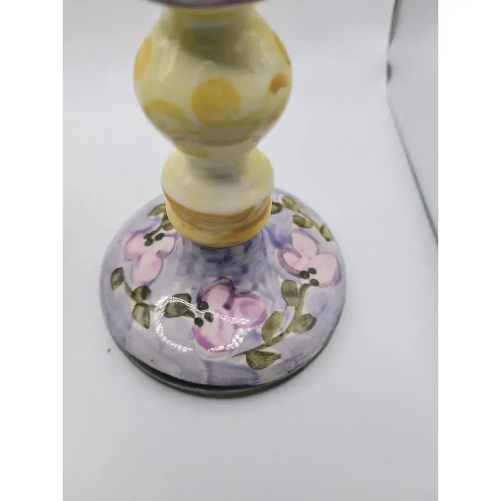 Handmade Pottery Candle Holders Pair